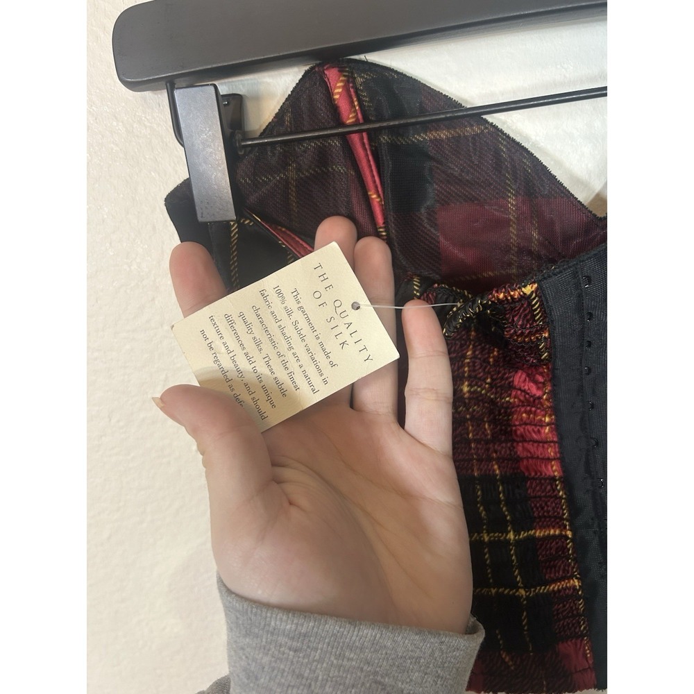 NWT Victoria Secert Gold Label Silk Plaid Strapless Corset Small Velvet VTG - Picture 5 of 6
